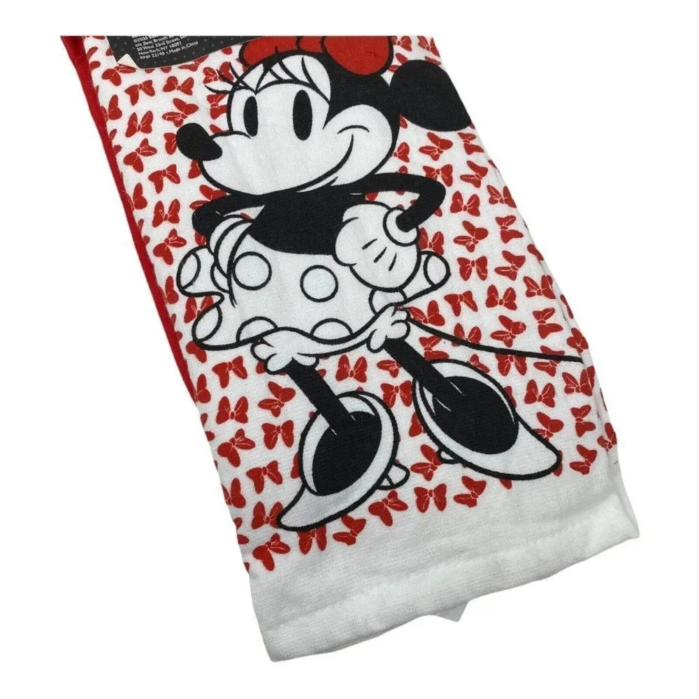 New Disney MINNIE MOUSE 3PC Kitchen Towel Oven‎ Mitt Pot Holder Set Home Parks